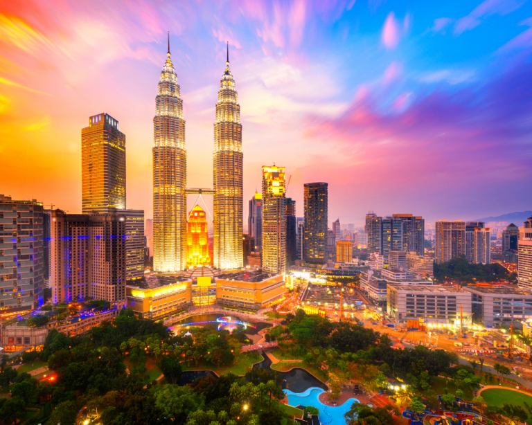 kuala lumpur skyline with petronas towers