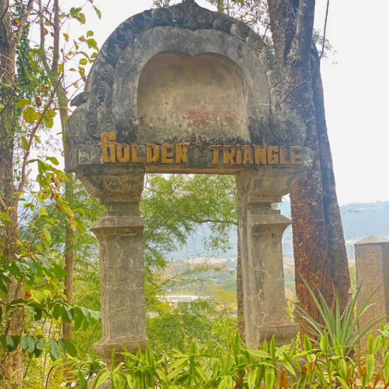 golden triangle signpost in Thailand