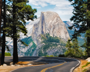YOSEMITE NATIONAL PARK VIEW FROM ROAD