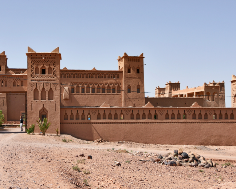 view of kasbah in skoura oasis, Morocco
