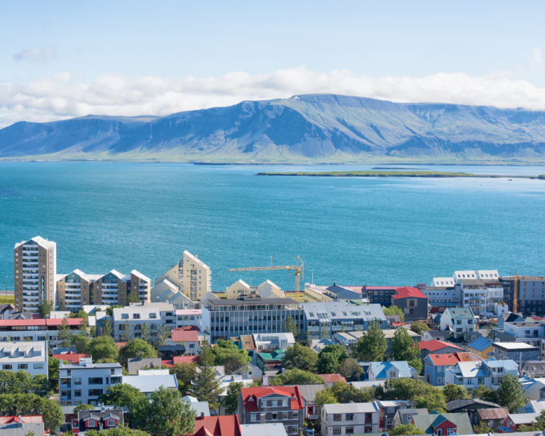 Panorama della baia di Reykjavìk vista dalla chiesa Hallgrímskirkja