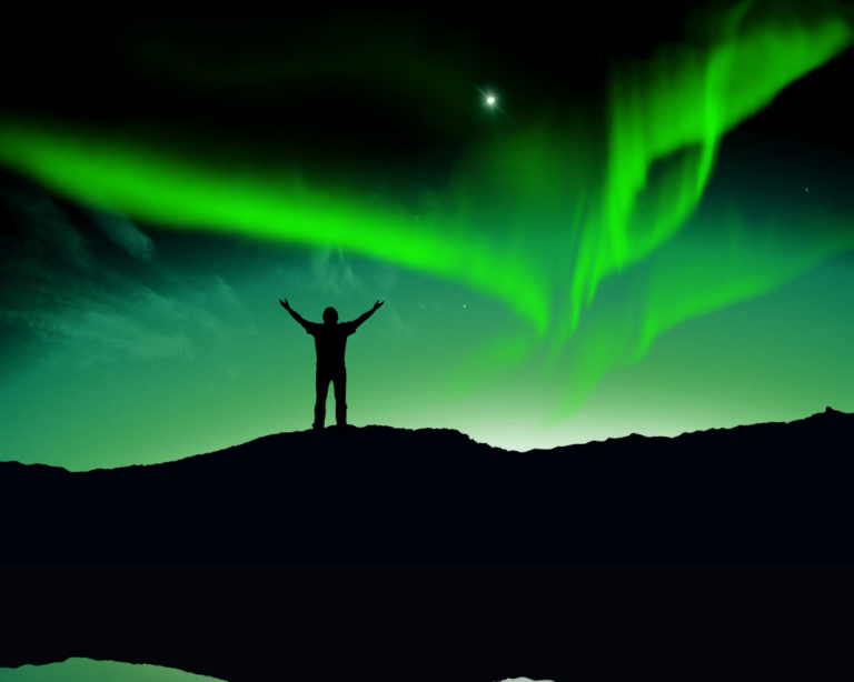 aurora boreale in islanda nord di Akureyri