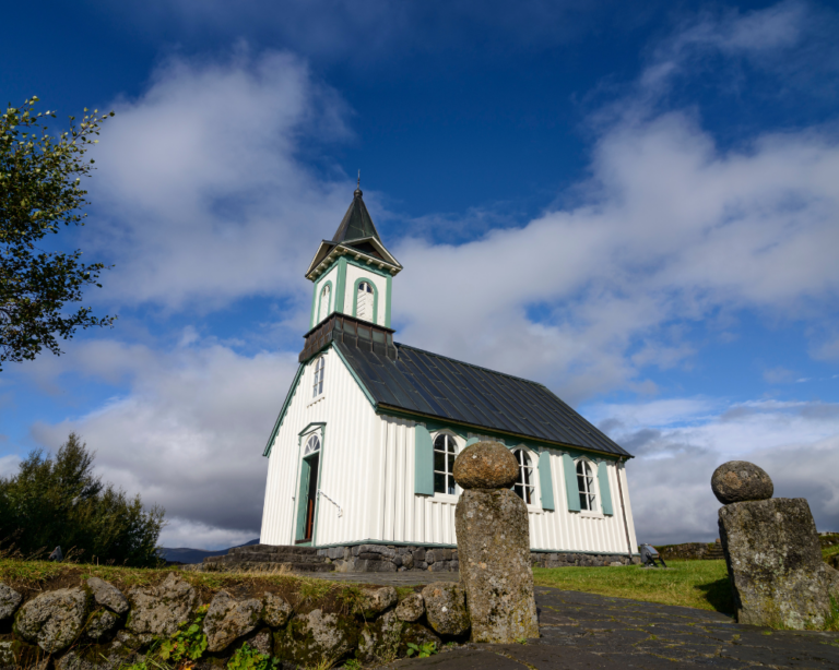 chiesa nel parco nazione del thingvellir in islanda